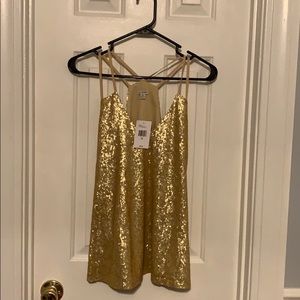 Gold sequin tank from Express